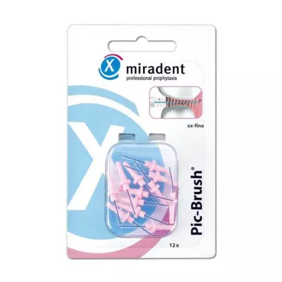 MIRADENT Interd.Pic-Brush erstatningsbørste xx-fine rosa, 12 stk