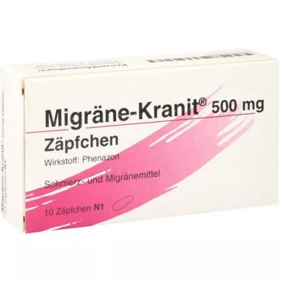 MIGRÄNE KRANIT 500 mg stikkpille, 10 stk