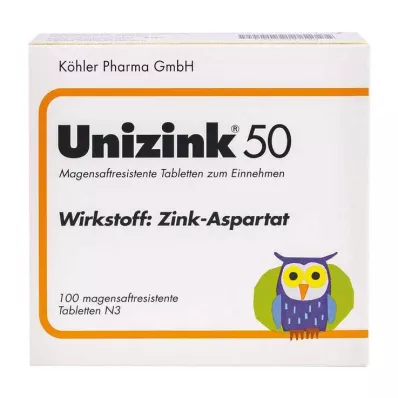 UNIZINK 50 enterotabletter, 100 stk UNIZINK 50 enterotabletter, 100 stk