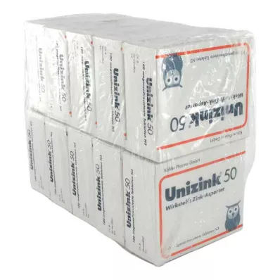 UNIZINK 50 enterotabletter, 10X100 stk