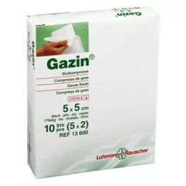 GAZIN Gaze komp.5x5 cm steril 8x, 5X2 stk