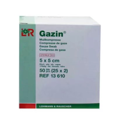 GAZIN Gaze komp.5x5 cm steril 8x, 25X2 stk