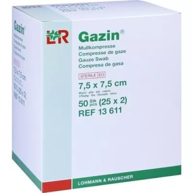 GAZIN Gaze komp.7,5x7,5 cm steril 8x, 25X2 stk