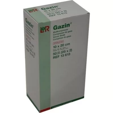 GAZIN Gaze komp.10x20 cm steril 8x, 25X2 stk