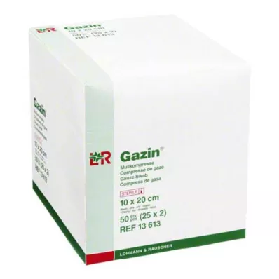 GAZIN Gaze komp.10x20 cm steril 8x, 25X2 stk GAZIN Gaze komp.10x20 cm steril 8x, 25X2 stk