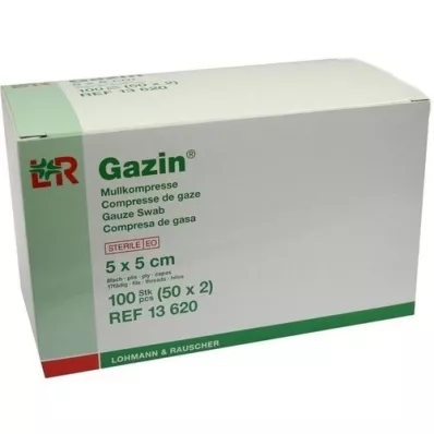 GAZIN Gaze komp.5x5 cm steril 8x, 50X2 stk