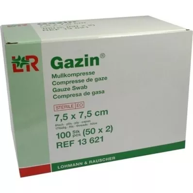 GAZIN Gaze komp.7,5x7,5 cm steril 8x, 50X2 stk