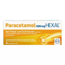 PARACETAMOL 500 mg HEXAL mot feber og smerter Tab, 20 stk