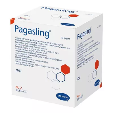 PAGASLING Ikke-sterile gasbind, størrelse 2 valnøtt, 1000 stk PAGASLING Ikke-sterile gasbind, størrelse 2 valnøtt, 1000 stk