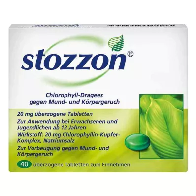 STOZZON Klorofyllbelagte tabletter, 40 stk