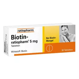 BIOTIN-RATIOPHARM 5 mg tabletter, 30 stk