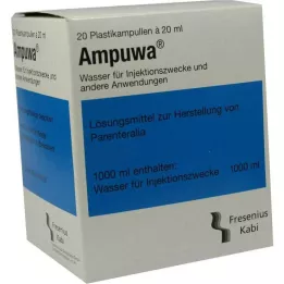 AMPUWA Ampuller av plast til injeksjon/infusjon, 20X20 ml