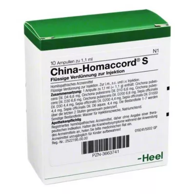CHINA HOMACCORD S Ampuller, 10 stk CHINA HOMACCORD S Ampuller, 10 stk