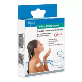 HÖGA-DERM aqua ste.Transp.Dressing.with.Wound.Res.5x7 cm, 5 stk