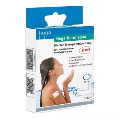 HÖGA-DERM aqua ste.Transp.Dressing.with.Wound.Res.5x7 cm, 5 stk