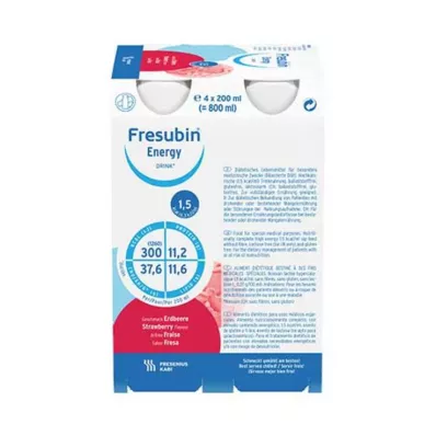 FRESUBIN ENERGY DRINK Flaske med jordbærdrikker 6X4X200 ml