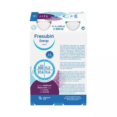 FRESUBIN ENERGY DRINK Drikkeflaske med skogsfrukt, 4X200 ml