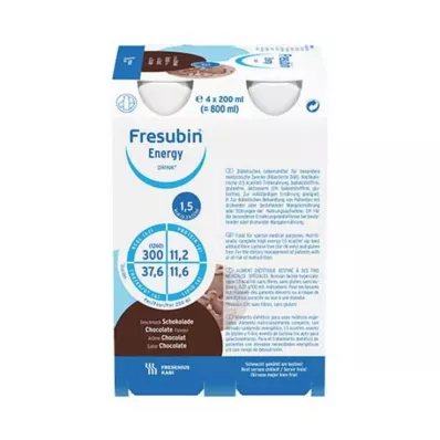 FRESUBIN ENERGY DRINK Sjokolade drikkeflaske, 4X200 ml