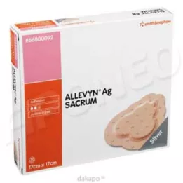 ALLEVYN Ag Sacrum 17x17 cm sårbandasje, 10 stk