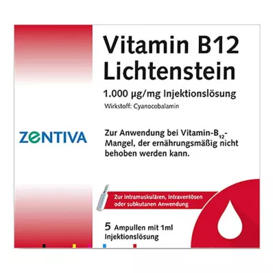 VITAMIN B12 1 000 μg Lichtenstein-ampuller, 5X1 ml VITAMIN B12 1 000 μg Lichtenstein-ampuller, 5X1 ml
