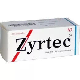 ZYRTEC Filmdrasjerte tabletter, 100 stk