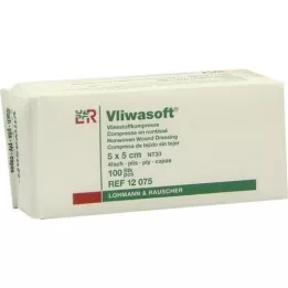 VLIWASOFT Ikke-vevde kompresser 5x5 cm, usterile, 4 l., 100 stk