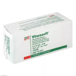 VLIWASOFT Ikke-vevde kompresser 5x5 cm, usterile, 4 l., 100 stk
