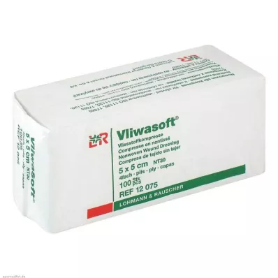 VLIWASOFT Ikke-vevde kompresser 5x5 cm, usterile, 4 l., 100 stk