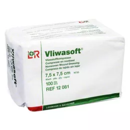 VLIWASOFT Ikke-vevde kompresser 7,5x7,5 cm usterile 4 l., 100 stk