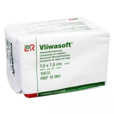 VLIWASOFT Ikke-vevde kompresser 7,5x7,5 cm usterile 4 l., 100 stk