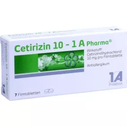CETIRIZIN 10-1A Pharma filmdrasjerte tabletter, 7 stk