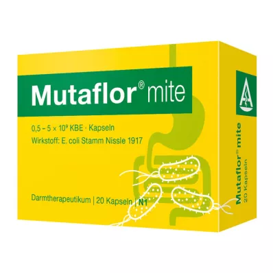 MUTAFLOR midd enterisk belagte harde kapsler, 20 stk