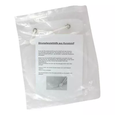 STRUMPFANZIEHHILFE Plast med stropp, 1 stk