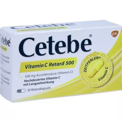 CETEBE C-vitamin kapsler med langsom frigivelse 500 mg, 30 stk