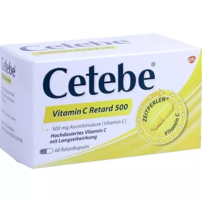 CETEBE C-vitamin kapsler med langsom frigivelse 500 mg, 60 stk