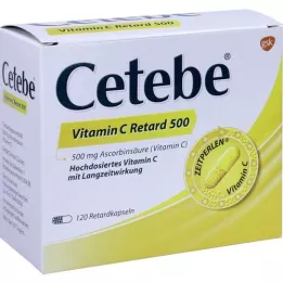CETEBE C-vitamin kapsler med langsom frigivelse 500 mg, 120 stk