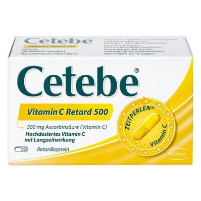 CETEBE C-vitamin kapsler med langsom frigivelse 500 mg, 120 stk