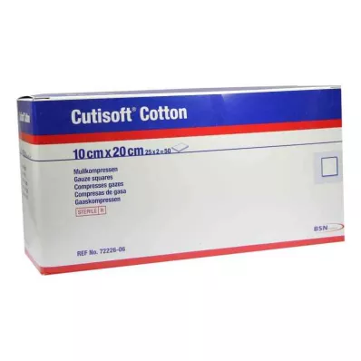 CUTISOFT Bomull Kompr.10x20 cm ster.8x, 25X2 St