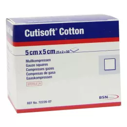 CUTISOFT Bomullskompress.5x5 cm steril 12x, 25X2 St