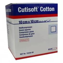 CUTISOFT Bomull Kompr.10x10 cm ster.12x, 25X2 St