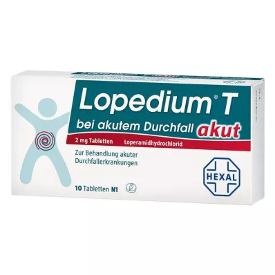 LOPEDIUM T akutt for akutt diaré tabletter, 10 stk LOPEDIUM T akutt for akutt diaré tabletter, 10 stk