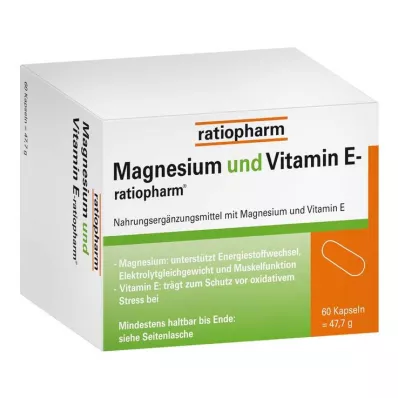 MAGNESIUM UND VITAMIN E-ratiopharm kapsler, 60 stk