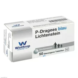 P DRAGEES blå, 50 stk