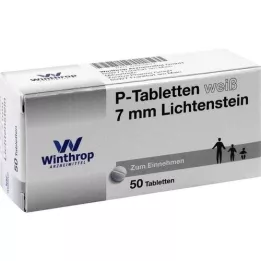 P TABLETTEN hvit 7 mm stigning, 50 stk