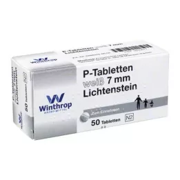 P TABLETTEN hvit 7 mm stigning, 50 stk