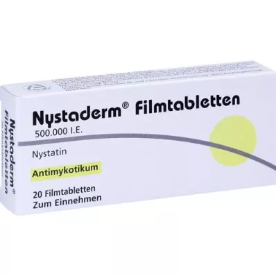 NYSTADERM Filmdrasjerte tabletter, 20 stk