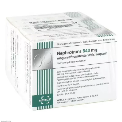 NEPHROTRANS 840 mg enterokapsler, 100 stk NEPHROTRANS 840 mg enterokapsler, 100 stk