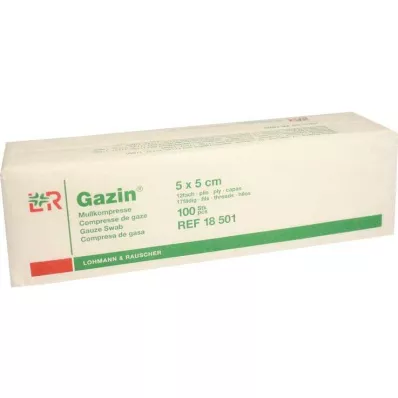 GAZIN Gasbind komp.5x5 cm usteril 12x Op, 100 stk GAZIN Gasbind komp.5x5 cm usteril 12x Op, 100 stk