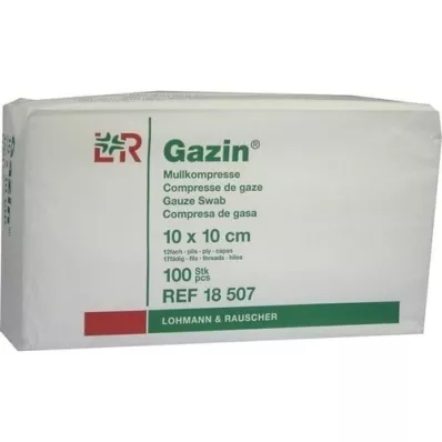 GAZIN Gasbind komp.10x10 cm usteril 12x op, 100 stk