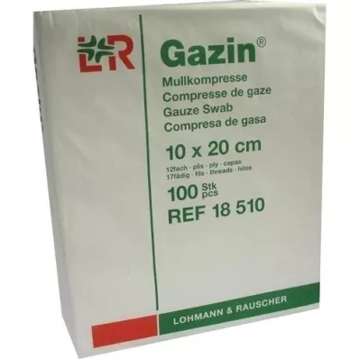 GAZIN Gasbind komp.10x20 cm usteril 12x op, 100 stk